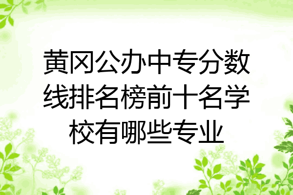 黄冈公办中专分数线排名榜前十名学校有哪些专业