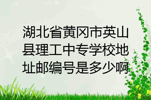 湖北省黄冈市英山县理工中专学校地址邮编号是多少啊