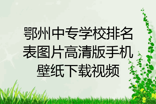 鄂州中专学校排名表图片高清版手机壁纸下载视频