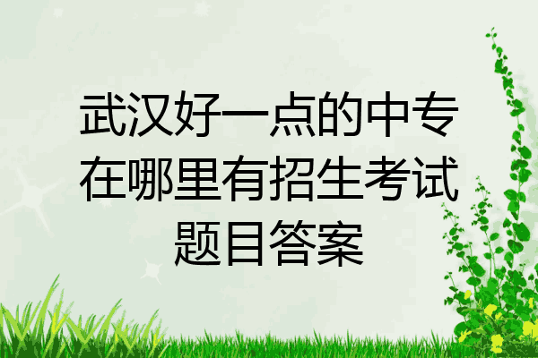 武汉好一点的中专在哪里有招生考试题目答案