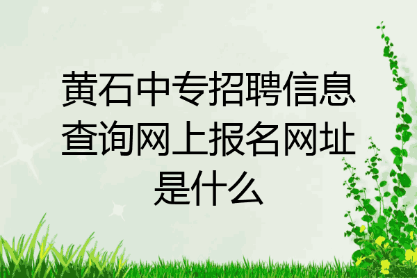 黄石中专招聘信息查询网上报名网址是什么