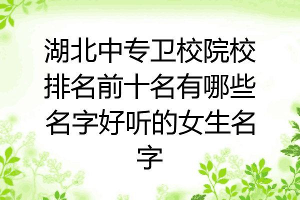 湖北中专卫校院校排名前十名有哪些名字好听的女生名字