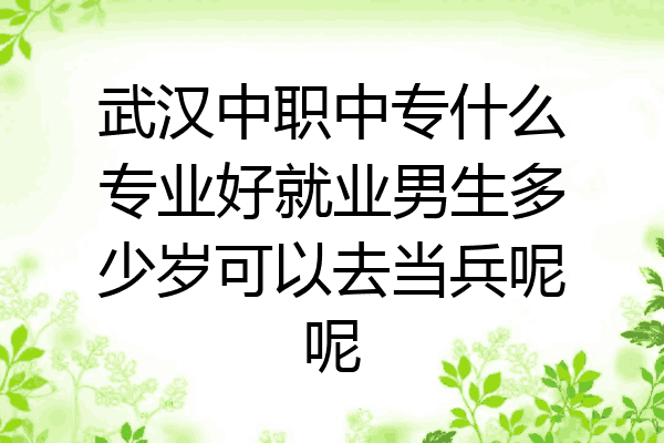 武汉中职中专什么专业好就业男生多少岁可以去当兵呢呢