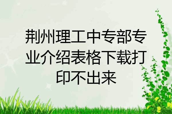 荆州理工中专部专业介绍表格下载打印不出来