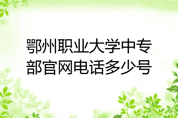 鄂州职业大学中专部官网电话多少号