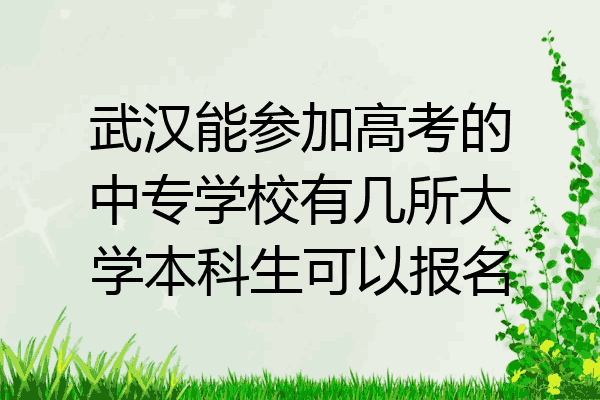 武汉能参加高考的中专学校有几所大学本科生可以报名
