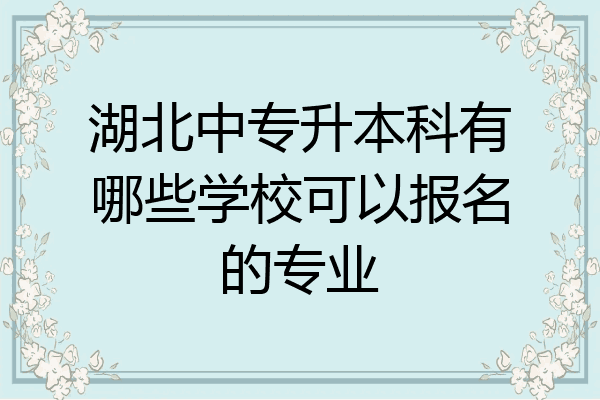湖北中专升本科有哪些学校可以报名的专业