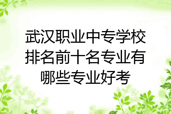 武汉职业中专学校排名前十名专业有哪些专业好考