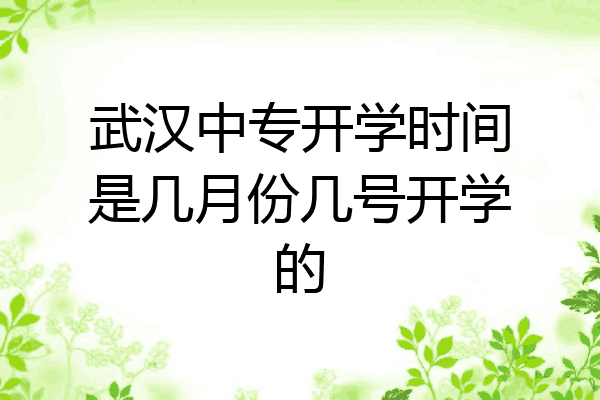 武汉中专开学时间是几月份几号开学的