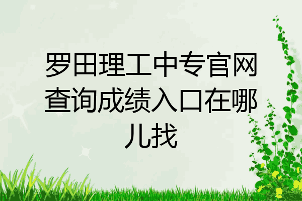 罗田理工中专官网查询成绩入口在哪儿找
