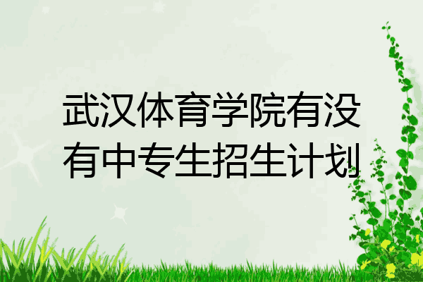 武汉体育学院有没有中专生招生计划