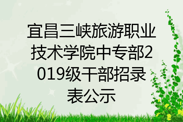 宜昌三峡旅游职业技术学院中专部2019级干部招录表公示