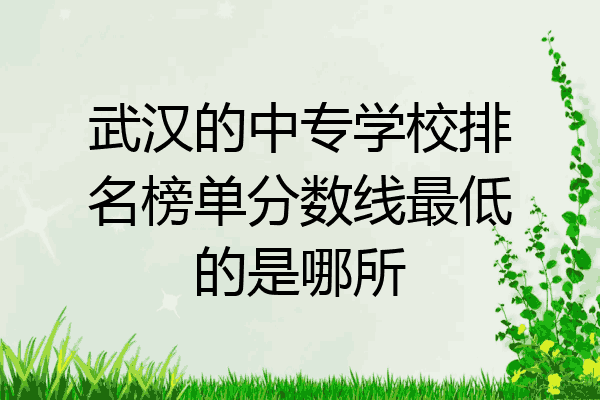 武汉的中专学校排名榜单分数线最低的是哪所