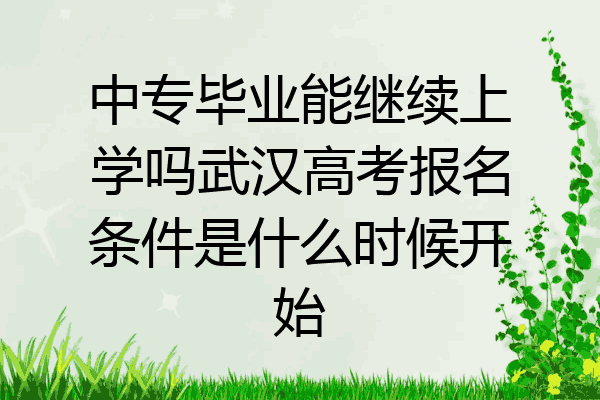 中专毕业能继续上学吗武汉高考报名条件是什么时候开始