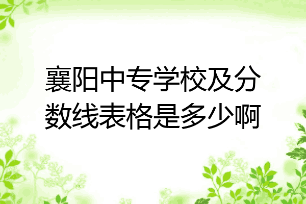 襄阳中专学校及分数线表格是多少啊