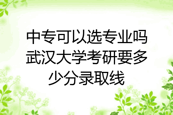 中专可以选专业吗武汉大学考研要多少分录取线
