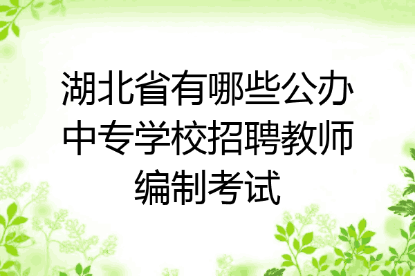 湖北省有哪些公办中专学校招聘教师编制考试