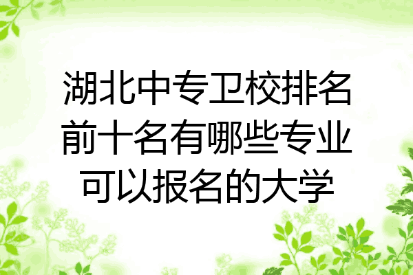 湖北中专卫校排名前十名有哪些专业可以报名的大学