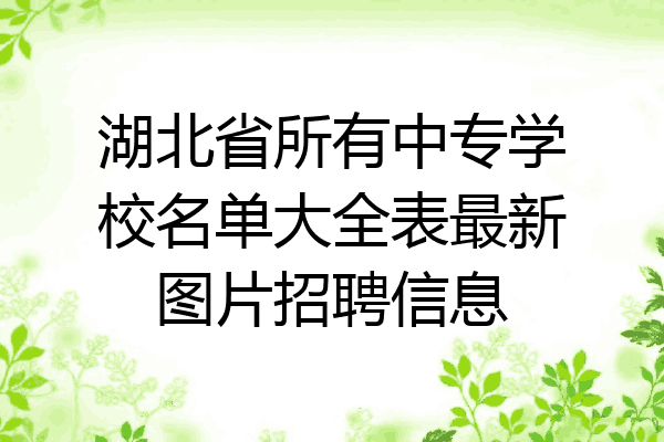 湖北省所有中专学校名单大全表最新图片招聘信息