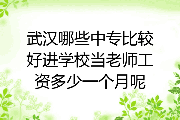 武汉哪些中专比较好进学校当老师工资多少一个月呢