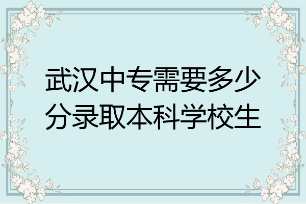武汉中专需要多少分录取本科学校生
