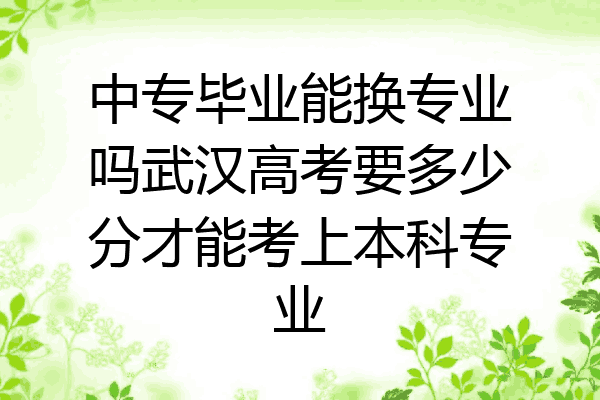 中专毕业能换专业吗武汉高考要多少分才能考上本科专业