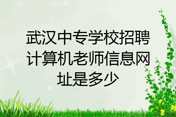 武汉中专学校招聘计算机老师信息网址是多少