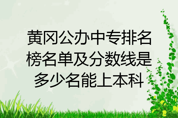 黄冈公办中专排名榜名单及分数线是多少名能上本科