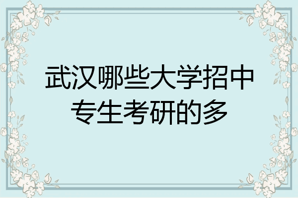 武汉哪些大学招中专生考研的多