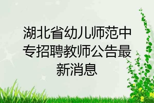 湖北省幼儿师范中专招聘教师公告最新消息