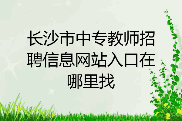 长沙市中专教师招聘信息网站入口在哪里找