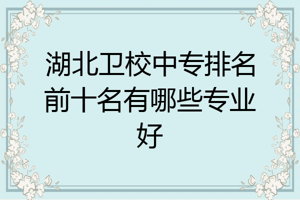 湖北卫校中专排名前十名有哪些专业好