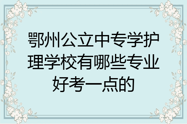 鄂州公立中专学护理学校有哪些专业好考一点的