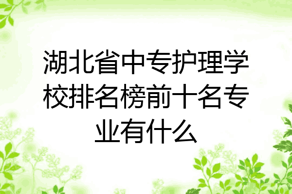湖北省中专护理学校排名榜前十名专业有什么