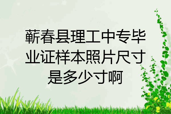 蕲春县理工中专毕业证样本照片尺寸是多少寸啊