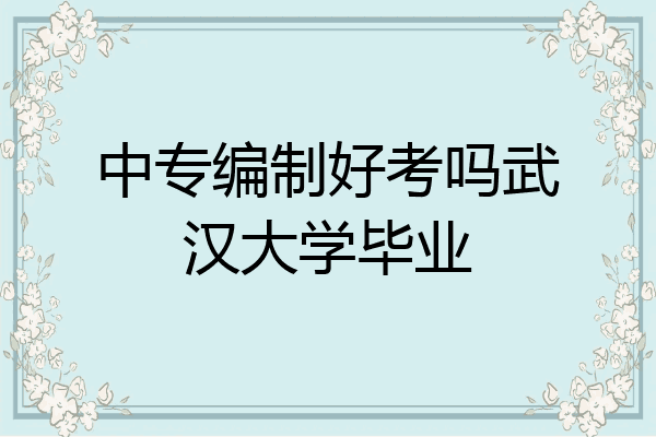 中专编制好考吗武汉大学毕业