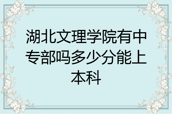 湖北文理学院有中专部吗多少分能上本科
