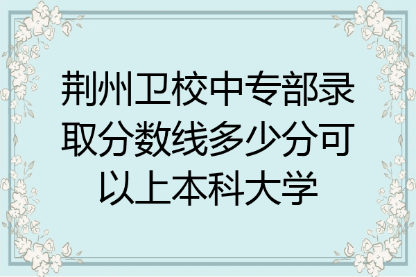 荆州卫校中专部录取分数线多少分可以上本科大学
