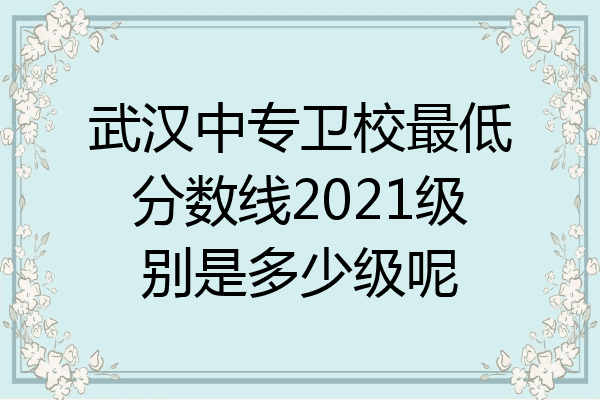 武汉中专卫校最低分数线2021级别是多少级呢