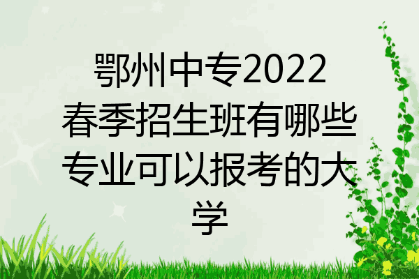 鄂州中专2022春季招生班有哪些专业可以报考的大学