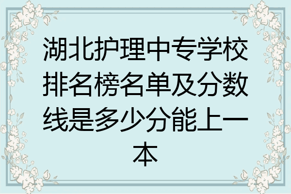 湖北护理中专学校排名榜名单及分数线是多少分能上一本