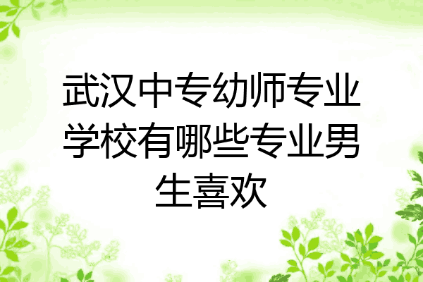 武汉中专幼师专业学校有哪些专业男生喜欢
