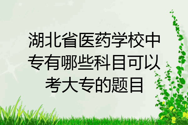 湖北省医药学校中专有哪些科目可以考大专的题目