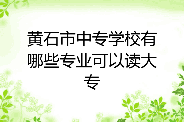 黄石市中专学校有哪些专业可以读大专