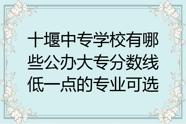 十堰中专学校有哪些公办大专分数线低一点的专业可选