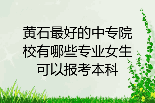 黄石最好的中专院校有哪些专业女生可以报考本科