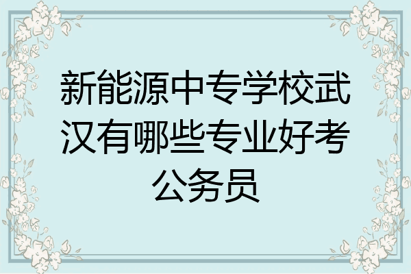 新能源中专学校武汉有哪些专业好考公务员