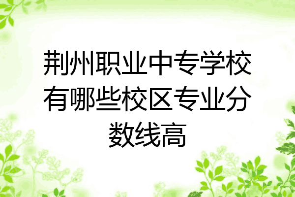 荆州职业中专学校有哪些校区专业分数线高