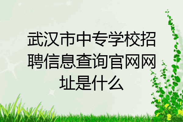 武汉市中专学校招聘信息查询官网网址是什么