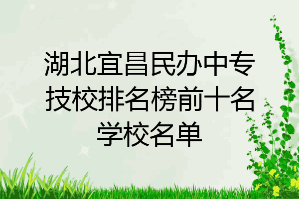 湖北宜昌民办中专技校排名榜前十名学校名单